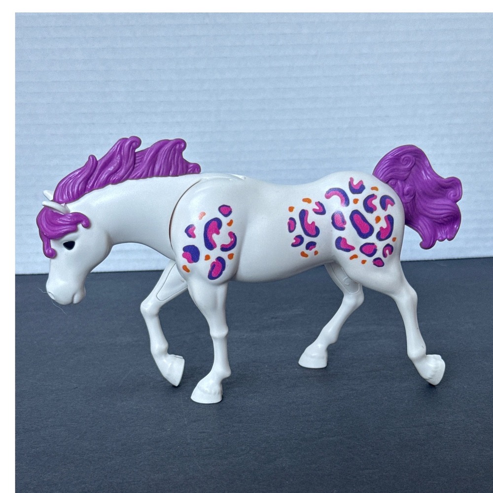 Chap Mei Be Your Own Happy Toy Horse Figure Purple Mane Leopard Print Spot